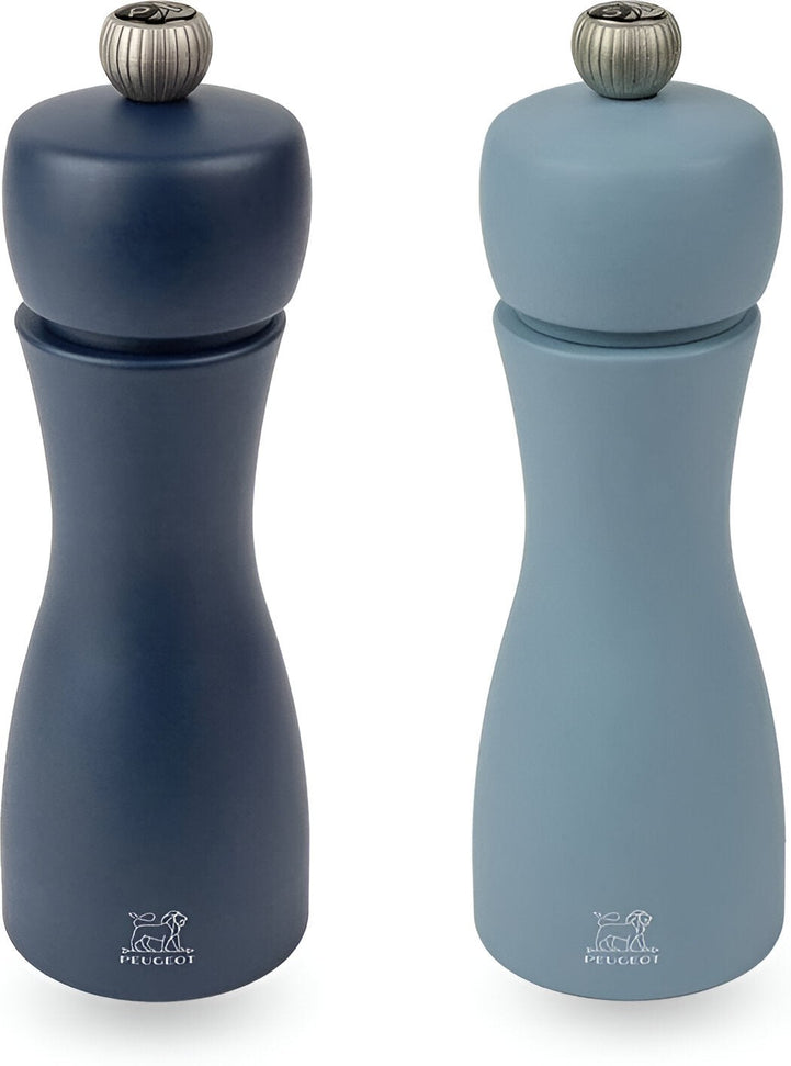 Peugeot - Tahiti 6" Wood Blue Tones Salt and Pepper Mills, Pack of 2 (15 cm) - 2/42967
