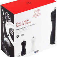 Peugeot - Tahiti 6" Wood Matte Black, White Tones Salt and Pepper Mills, Pack of 2 (15 cm) - 2/24260