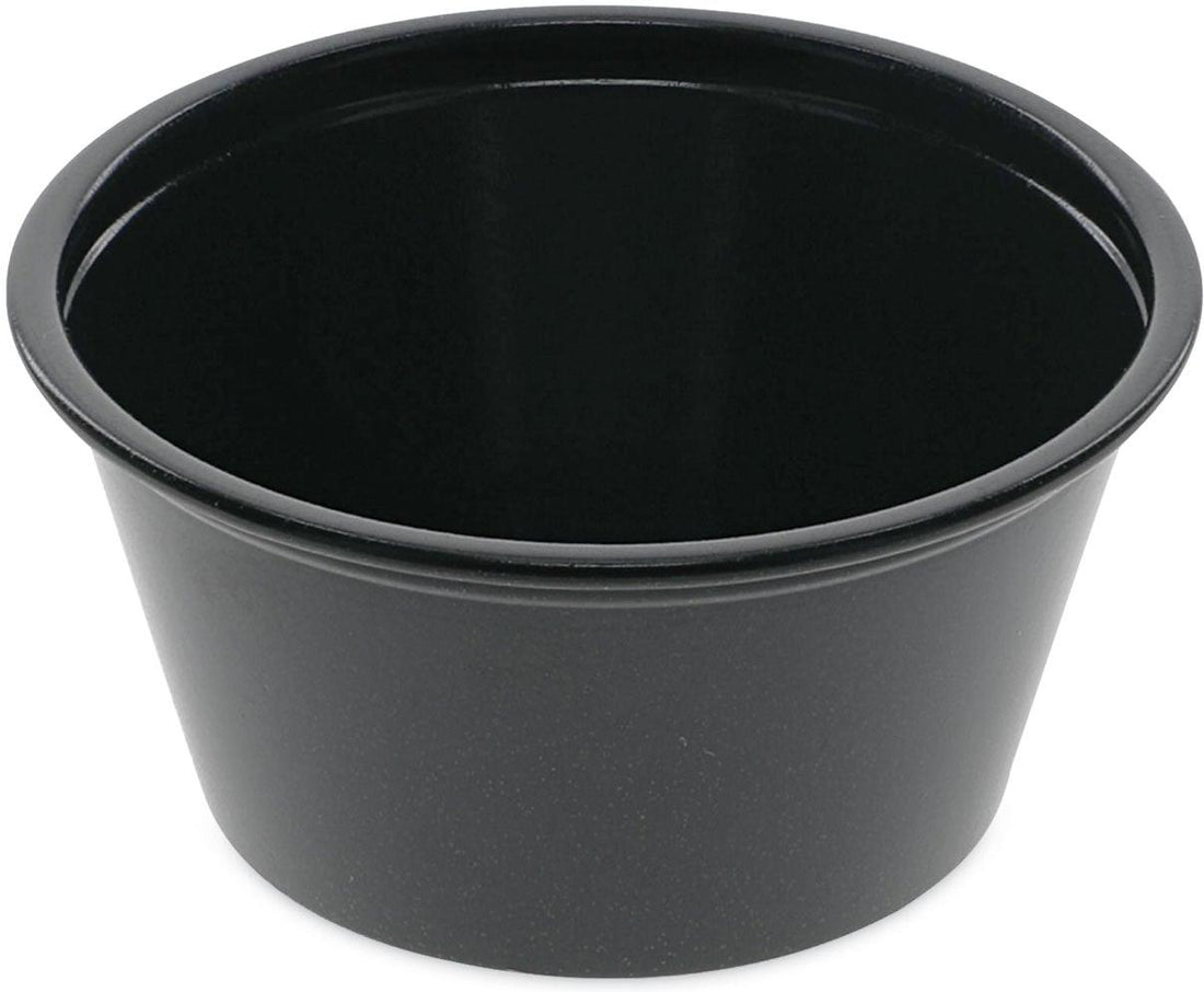 Phoenix Packaging - 2 Oz Black Plastic Portion Cup, 2500/Cs - PHOCOVPK002