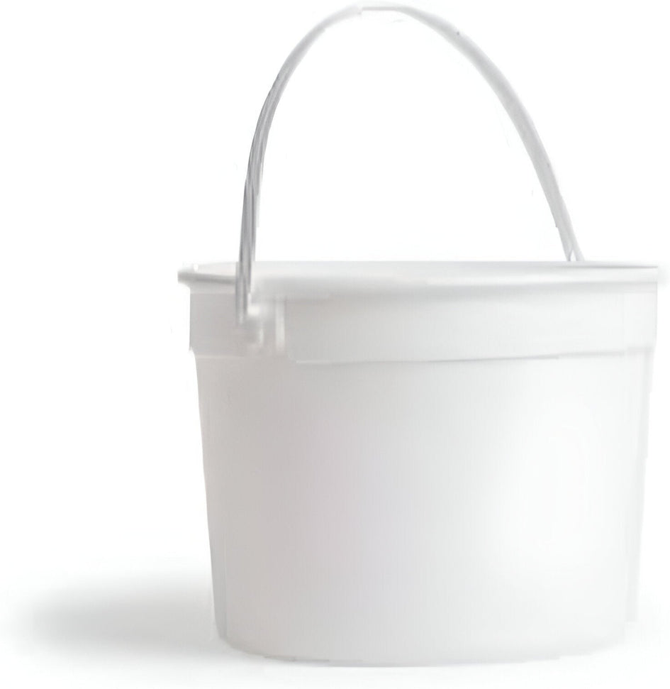 Plastipak - 3 Ib White Plastic Pail With Handle, 250/Cs - 239A