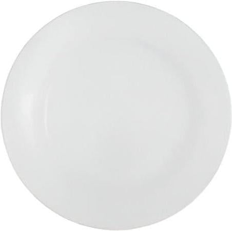 Porland - Dove 10.6" White Flat Plate, Pack of 6 - 04AP015209