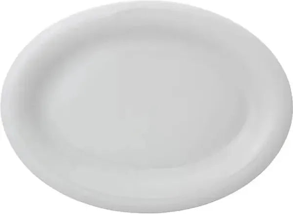 Porland - Dove 9.7" White Lebon Oval Plate, Pack of 6 - 04AP001437