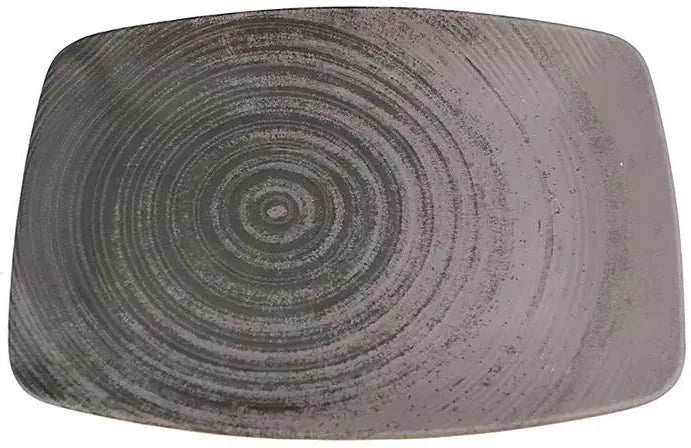 Porland - Ethos Lykke 10.6" Gray Rectangular Oval Plate, Pack of 6 - 04ALM005953