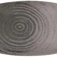 Porland - Ethos Lykke 10.6" Gray Rectangular Oval Plate, Pack of 6 - 04ALM005953