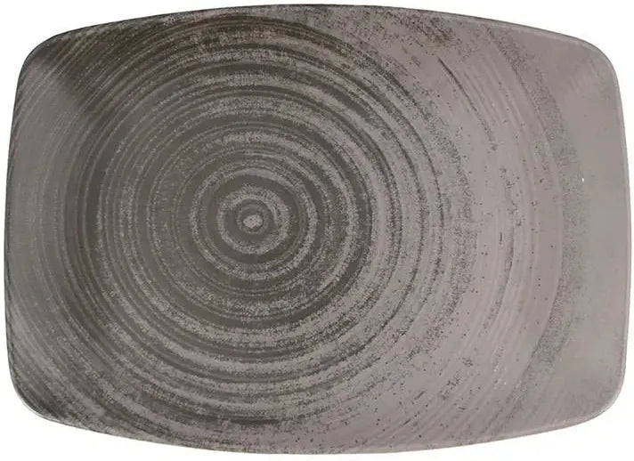 Porland - Ethos Lykke 10.6" Gray Rectangular Oval Plate, Pack of 6 - 04ALM005953