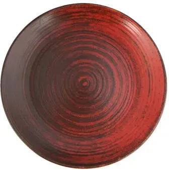 Porland - Ethos Lykke 11.75" Red Flat Round Plate, Pack of 6 - 04ALM005787