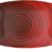 Porland - Ethos Lykke 12.5" Red Rectangular Oval Plate, Pack of 6 - 04ALM005957