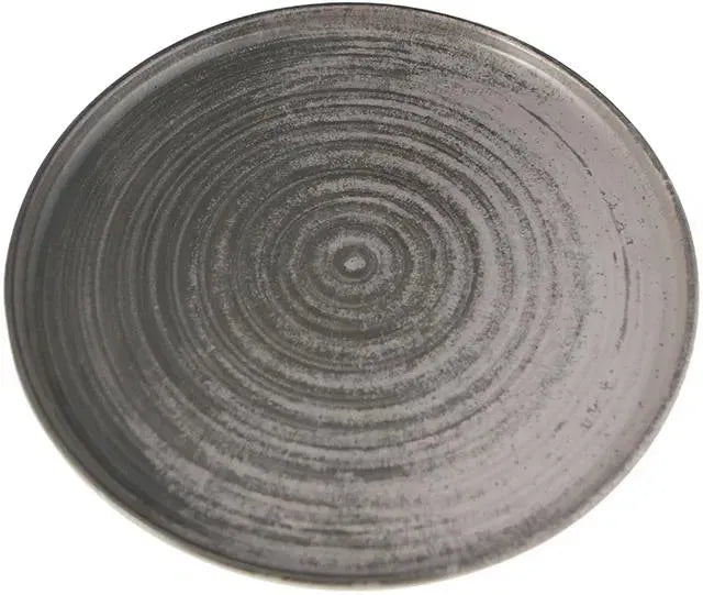 Porland - Ethos Lykke 11.75" Gray Flat Round Plate, Pack of 6 - 04ALM005789