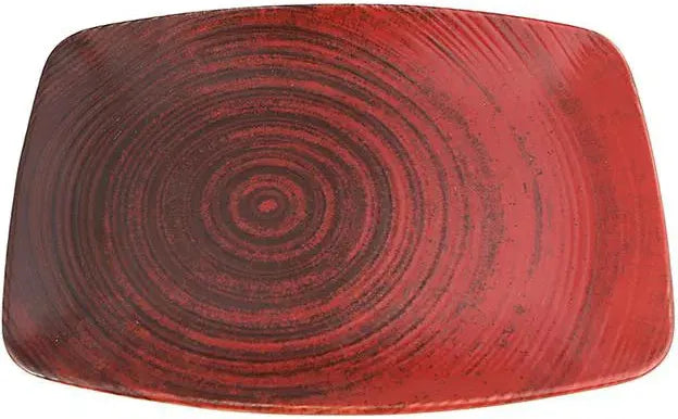 Porland - Ethos Lykke 12.5" Red Rectangular Oval Plate, Pack of 6 - 04ALM005957
