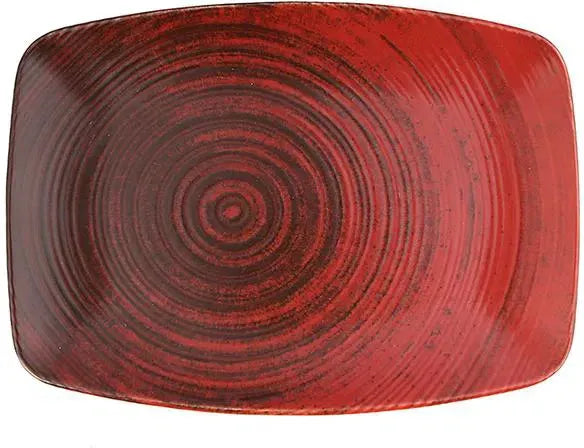 Porland - Ethos Lykke 12.5" Red Rectangular Oval Plate, Pack of 6 - 04ALM005957