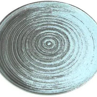Porland - Lykke 12.2" Turquoise Flat Round Plate, Pack of 6 - 04ALM005947
