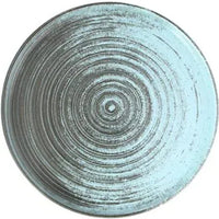 Porland - Lykke 12.2" Turquoise Flat Round Plate, Pack of 6 - 04ALM005947