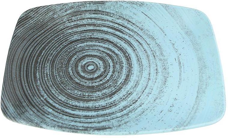Porland - Lykke 12.5" Turquoise Oval Plate, Pack of 6 - 04ALM005958