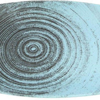 Porland - Lykke 12.5" Turquoise Oval Plate, Pack of 6 - 04ALM005958