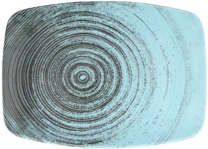 Porland - Lykke 12.5" Turquoise Oval Plate, Pack of 6 - 04ALM005958