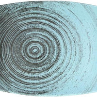 Porland - Lykke 12.5" Turquoise Oval Plate, Pack of 6 - 04ALM005958