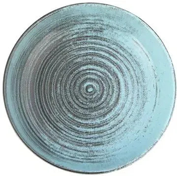 Porland - Lykke 8.6", 28 Oz Turquoise Flat Bowl, Pack of 6 - 04ALM005798