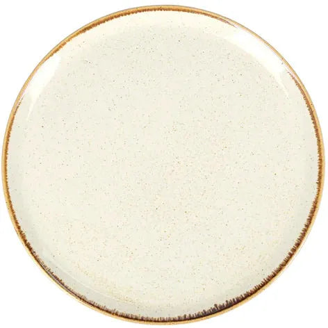 Porland - Seasons 11" Beige Flat Round Plate, Pack of 6 - 04ALM001648