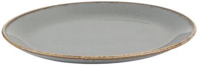 Porland - Seasons 5.5" x 7.2" Oval Dark Grey Plate, Pack of 6 - 04ALM002467