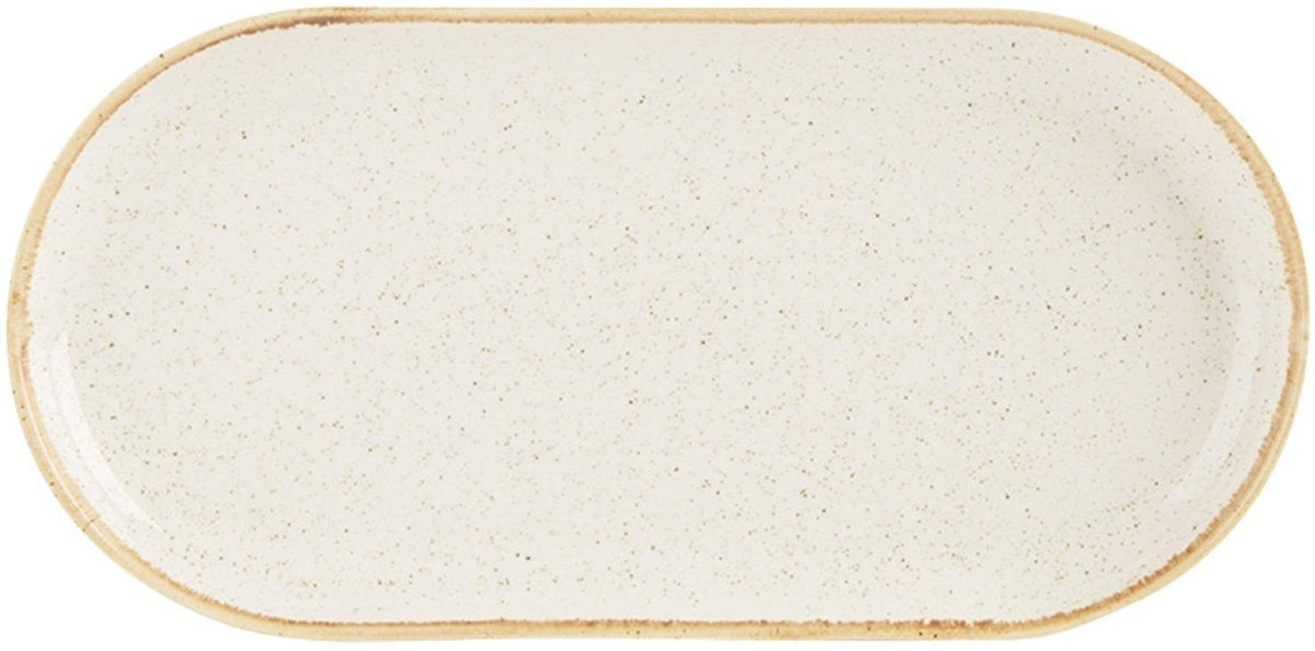 Porland - Seasons 7.2"x 12.25" Beige Rectangular Platter, Pack of 6 - 04ALM001402