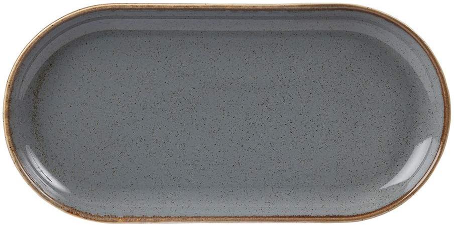 Porland - Seasons 5.6"x 11.75" Dark Grey Rectangular Platter, Pack of 6 - 04ALM002443