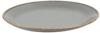 Porland - Seasons 7.5" x 9.5" Oval Dark Grey Plate, Pack of 6 - 04ALM002468