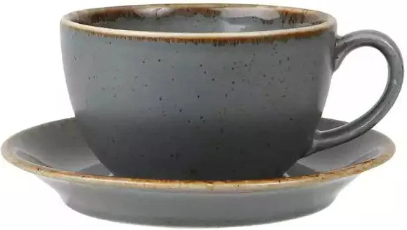 Porland - Seasons 8.25 Oz Dark Grey Bowl Shape Cup, Pack of 6 - 04ALM002453