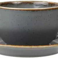 Porland - Seasons 8.25 Oz Dark Grey Bowl Shape Cup, Pack of 6 - 04ALM002453