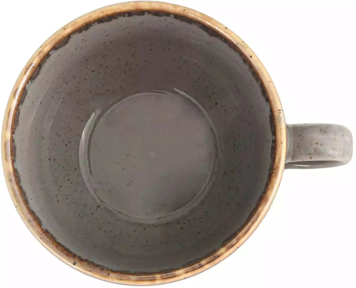 Porland - Seasons 8.25 Oz Dark Grey Bowl Shape Cup, Pack of 6 - 04ALM002453