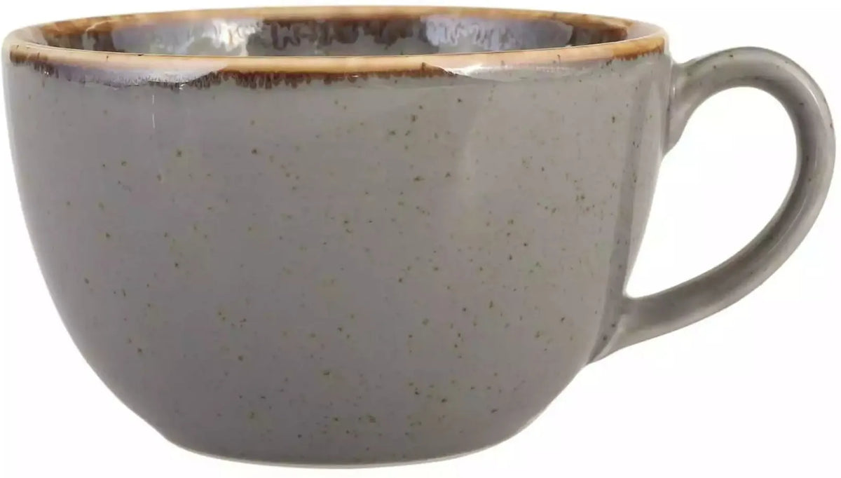 Porland - Seasons 8.25 Oz Dark Grey Bowl Shape Cup, Pack of 6 - 04ALM002453