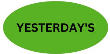 Precision Label & Tag - 1.5" Green Oval YESTERDAY'S Label 1000/rl - LAB3250