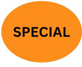 Precision Label & Tag - 1.5" Orange Oval SPECIAL Label, 1000/rl - LAB4862