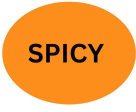 Precision Label & Tag - 1.5" Orange Oval SPICY Label, 1000/rl - LAB0010