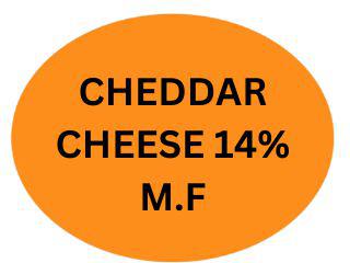 Precision Label & Tag - 1.5" Oval Orange CHEDDAR CHEESE 14% M.F Label, 1000/rl - LAB1812