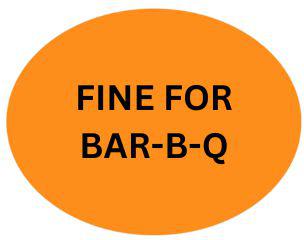 Precision Label & Tag - 1.5" Oval Orange FINE FOR BAR-B-Q Label, 1000/rl - LAB1848