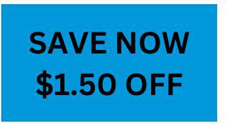 Precision Label & Tag - 1.5" x 2.5" Blue Rectangle SAVE NOW $1.50 OFF Label, 1000/rl - LAB1994