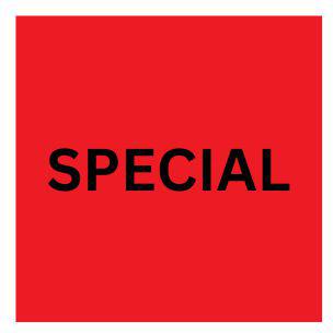 Precision Label & Tag - 1.9" Red Square SPECIAL Label, 1000/rl - LAB0862