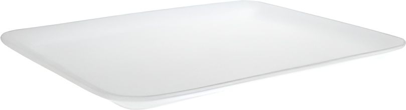 ProAmpac - 10" x 8" x 0.625" 38/8S White Foam Meat Trays, 500 Per Case - 2010380W00