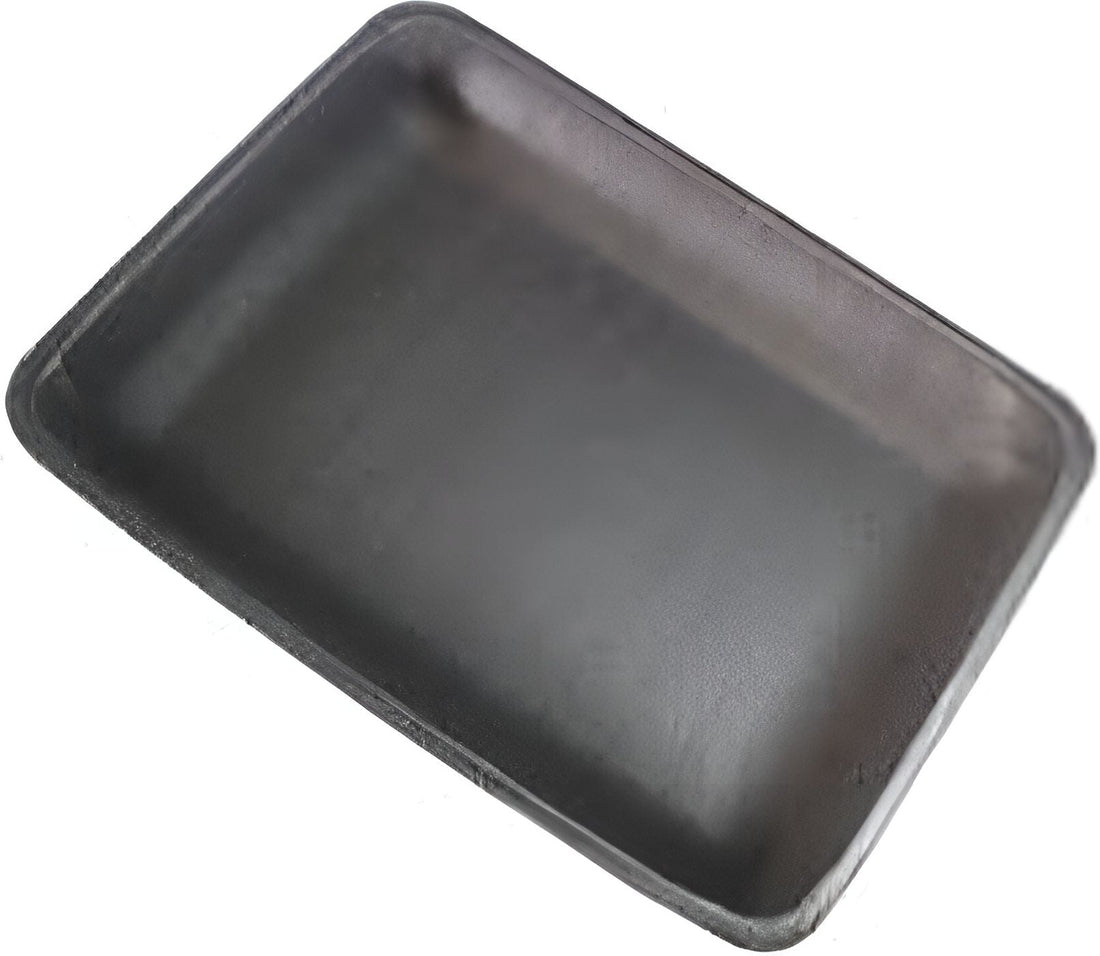 ProAmpac - 10.5" x 8.5" x 1.375" 8PP Black Foam Meat Trays, Pack of 400 - 20108PPN00