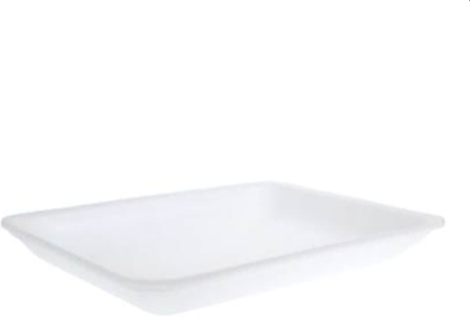 ProAmpac - 10.5" x 8.5" x 1.375" 8PP White Foam Meat Trays, 400 Per Case - 20108PPW00