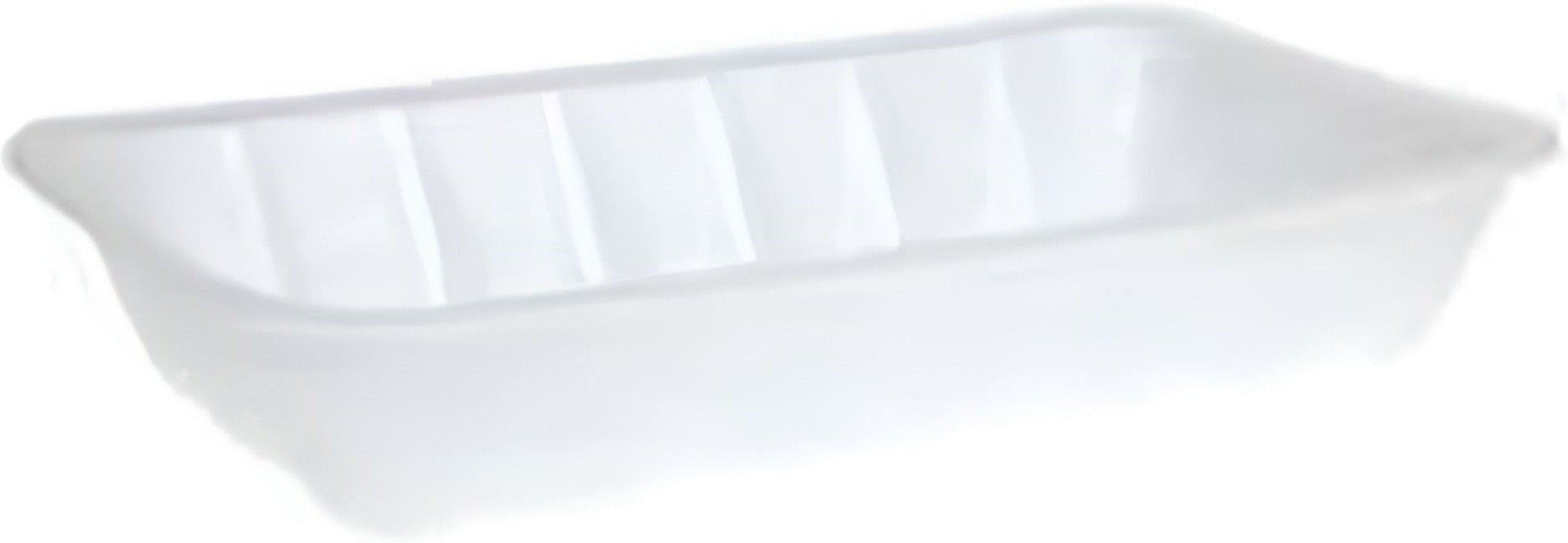 ProAmpac - 10.75" x 5.875" x 2" 10K White Foam Meat Trays, 250 Per Case - 201010KW00
