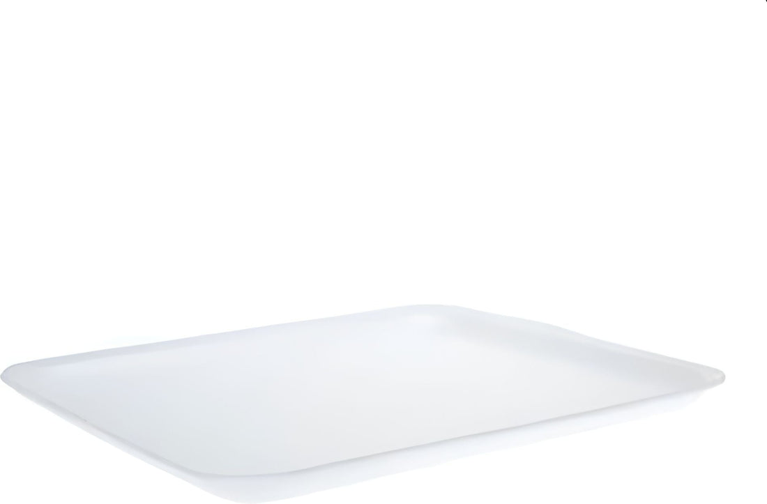 ProAmpac - 11" x 9" x 0.625" 12S White Foam Meat Trays, 250 Per Case - 201012SW00