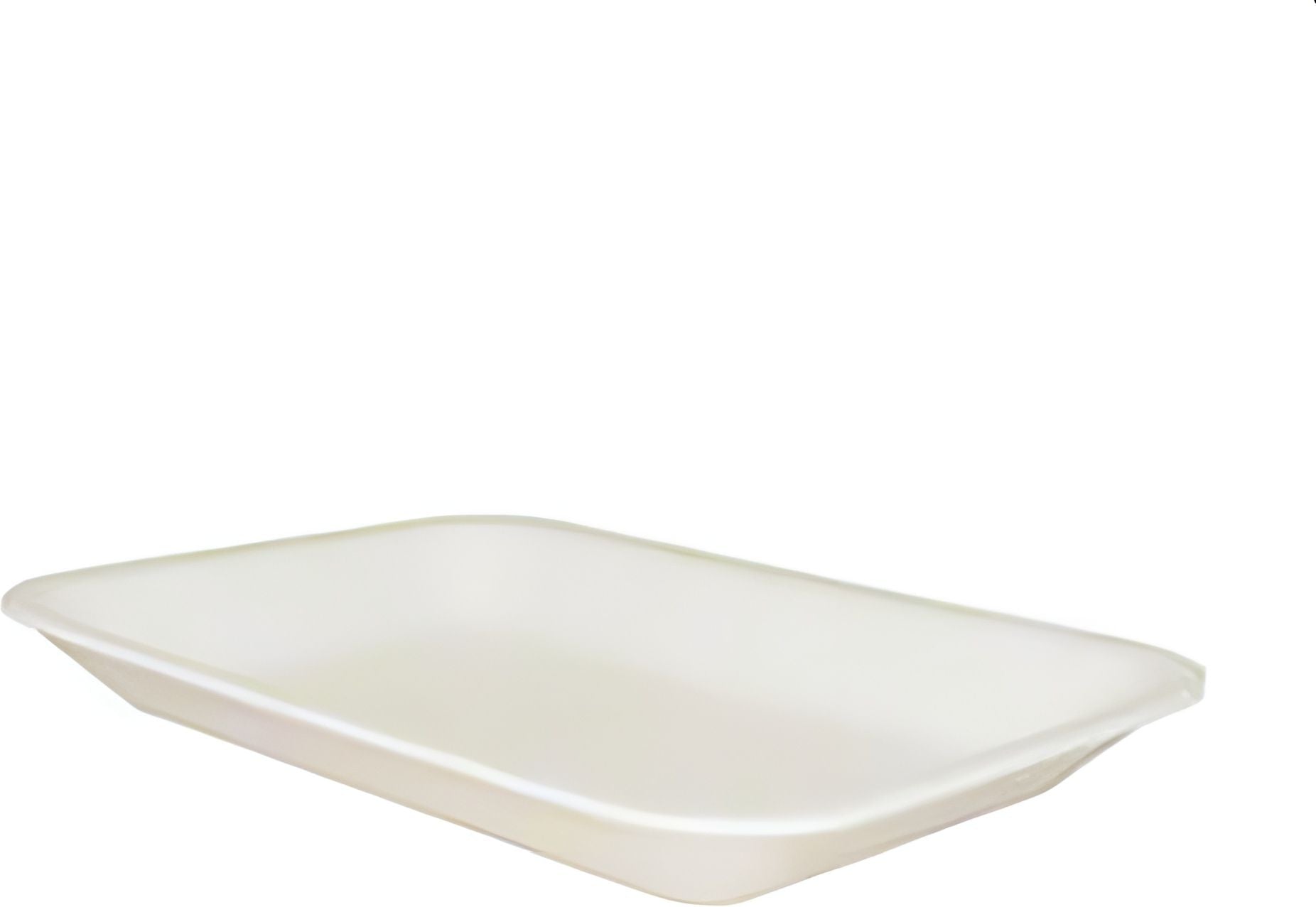 ProAmpac - 11.125" x 9.25" x 2" 809P White Foam Meat Trays, 200 Per Case - 201809W200
