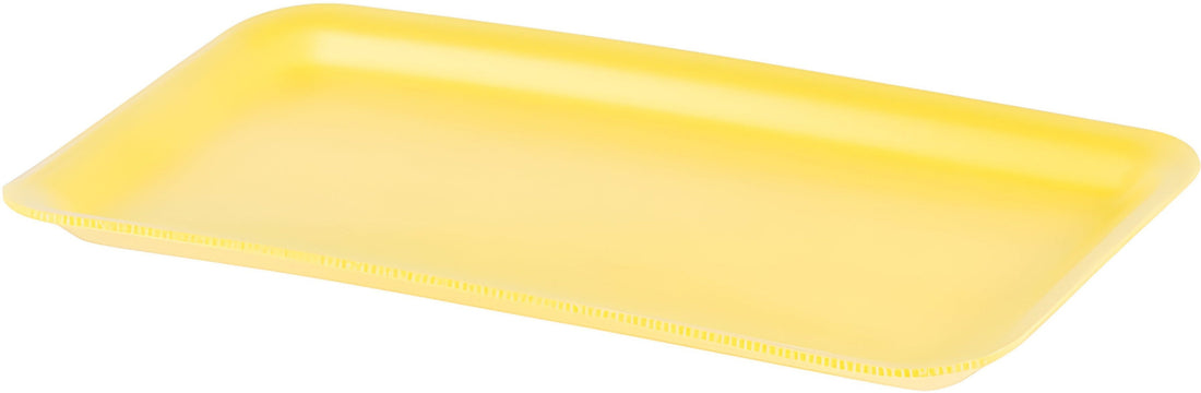 ProAmpac - 11.125" x 9.25" x 2" 809P Yellow Foam Meat Trays, Pack of 200 - 201809Y200