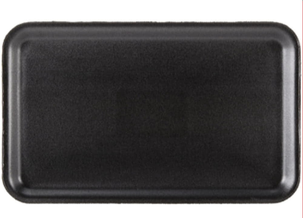 ProAmpac - 11.75" x 7.5"" x 0.75" 16S Black Foam Meat Trays, Pack of 250 - 201016SN00