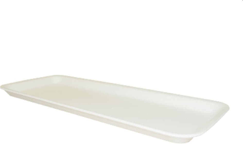 ProAmpac - 15" x 5.19" x 0.75" 7H/7S White Foam Meat Trays, 250 Per Case - 201007HW00