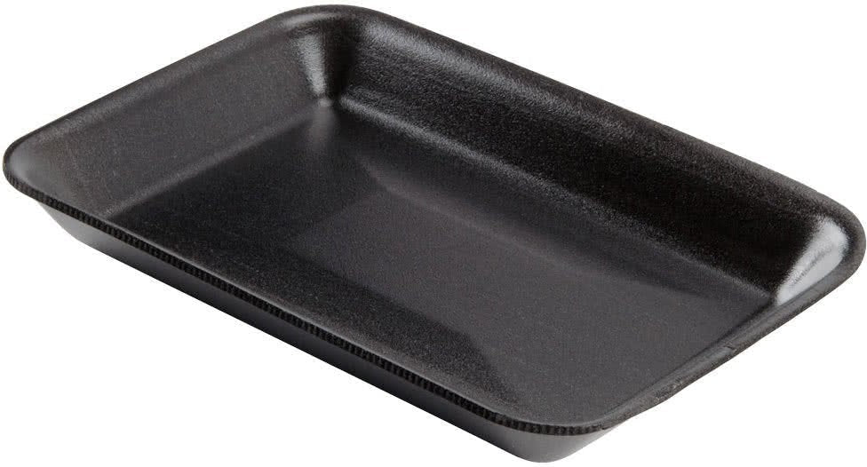 ProAmpac - 5.88" x 5.88" x 1" 14 Black Foam Meat Trays, Pack of 500 - 20114N5000
