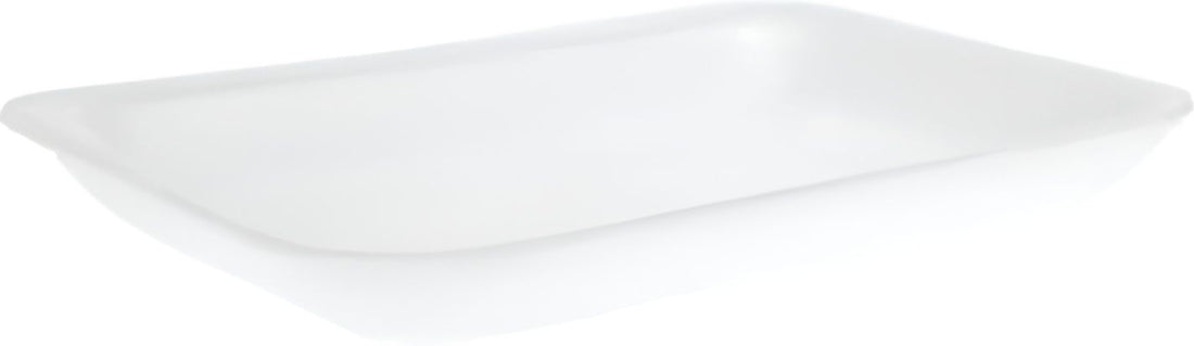 ProAmpac - 8.25" x 6" x 1.125" 2PP White Foam Meat Trays, 400 Per Case - 20102PPW00