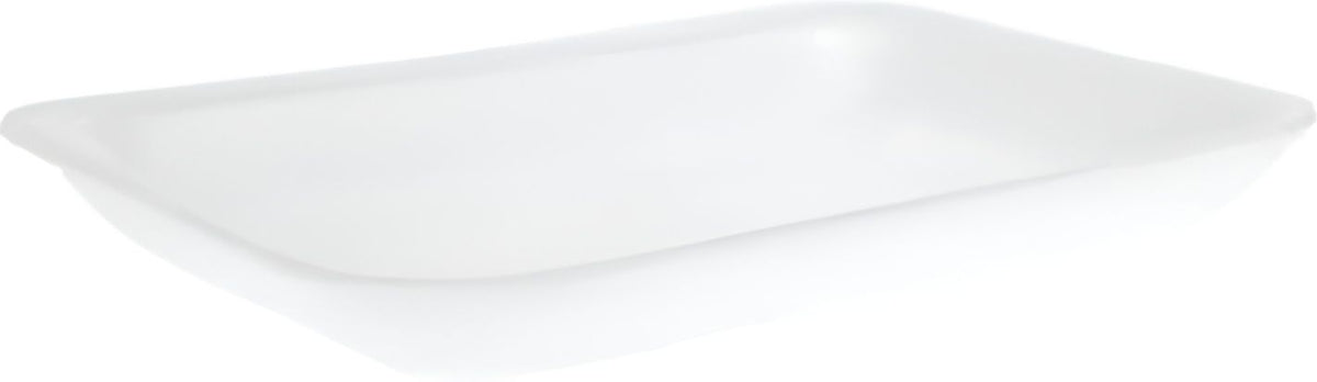 ProAmpac - 8.25" x 6" x 1.125" 2PP White Foam Meat Trays, 400 Per Case - 20102PPW00