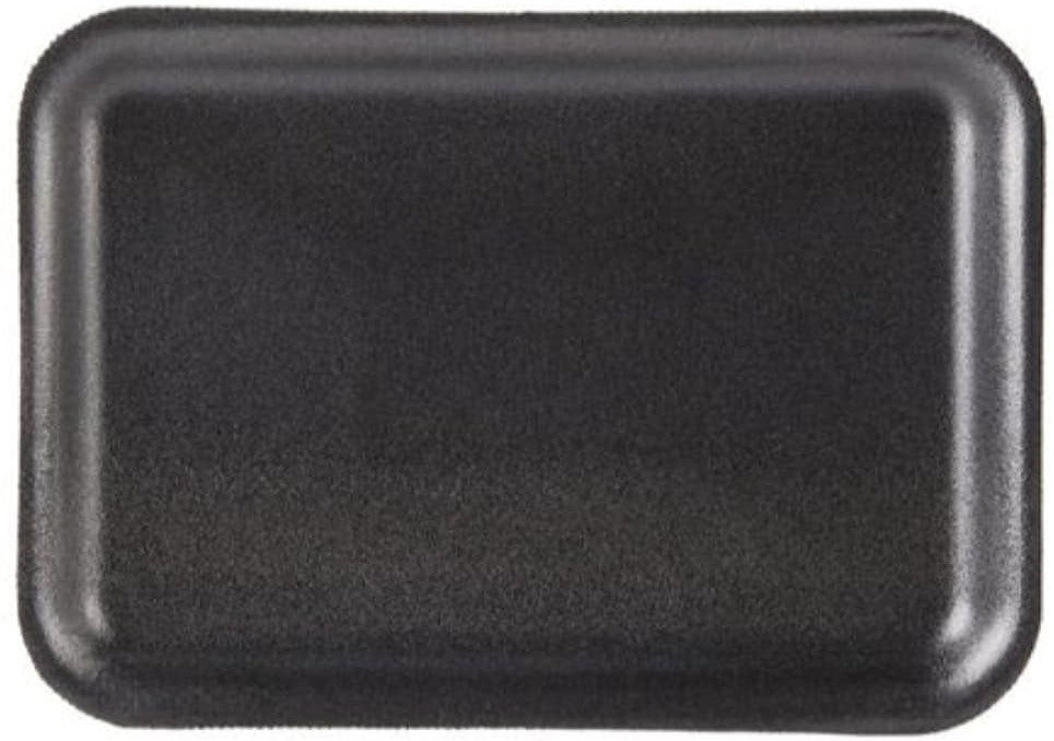 ProAmpac - 8.50" x 4.50" x 0.56" 17S Black Foam Meat Trays, 1000 Per Case - 201017SN00